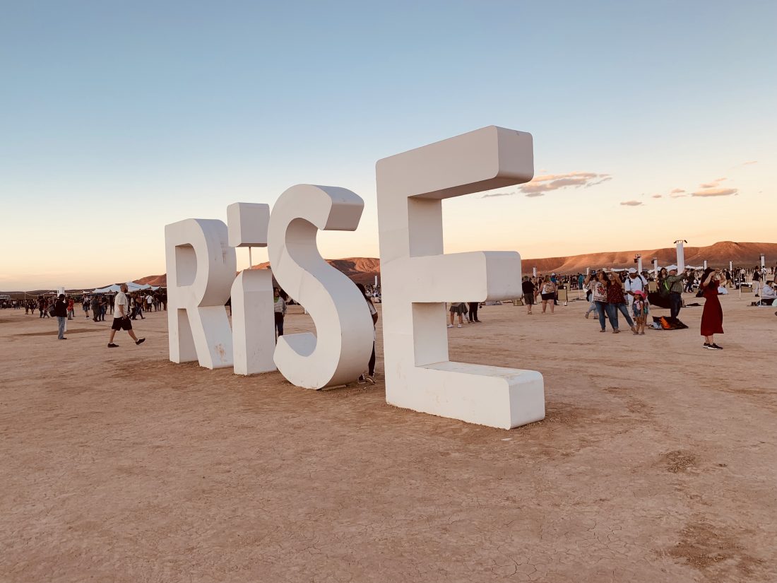 Rise festival sign